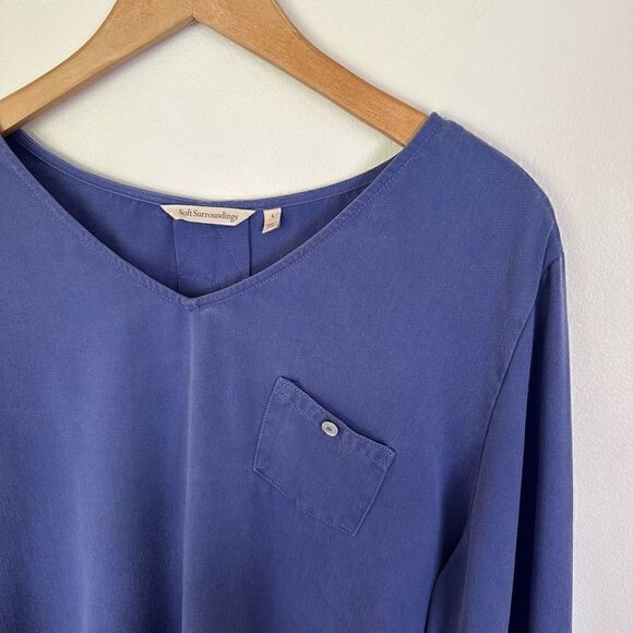 Soft Surroundings periwinkle Tencel lyocell tunic blouse - Picture 5 of 8